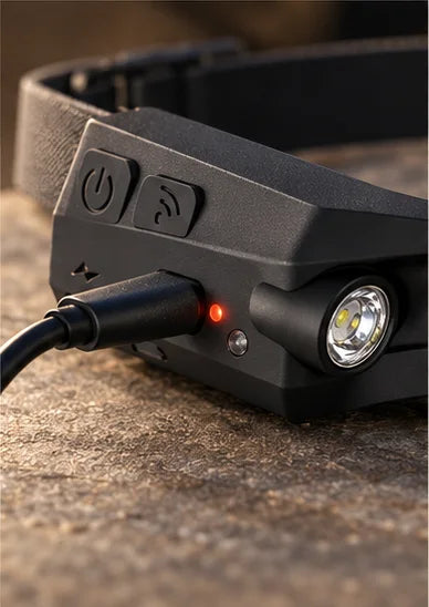 Lataus USB-C:llä – punainen valo näyttää latauksen